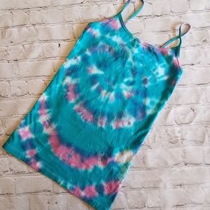 Pink & Blue Spiral Tie Dye Camisole